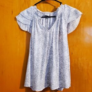 A new day, xs, grey and white blouse